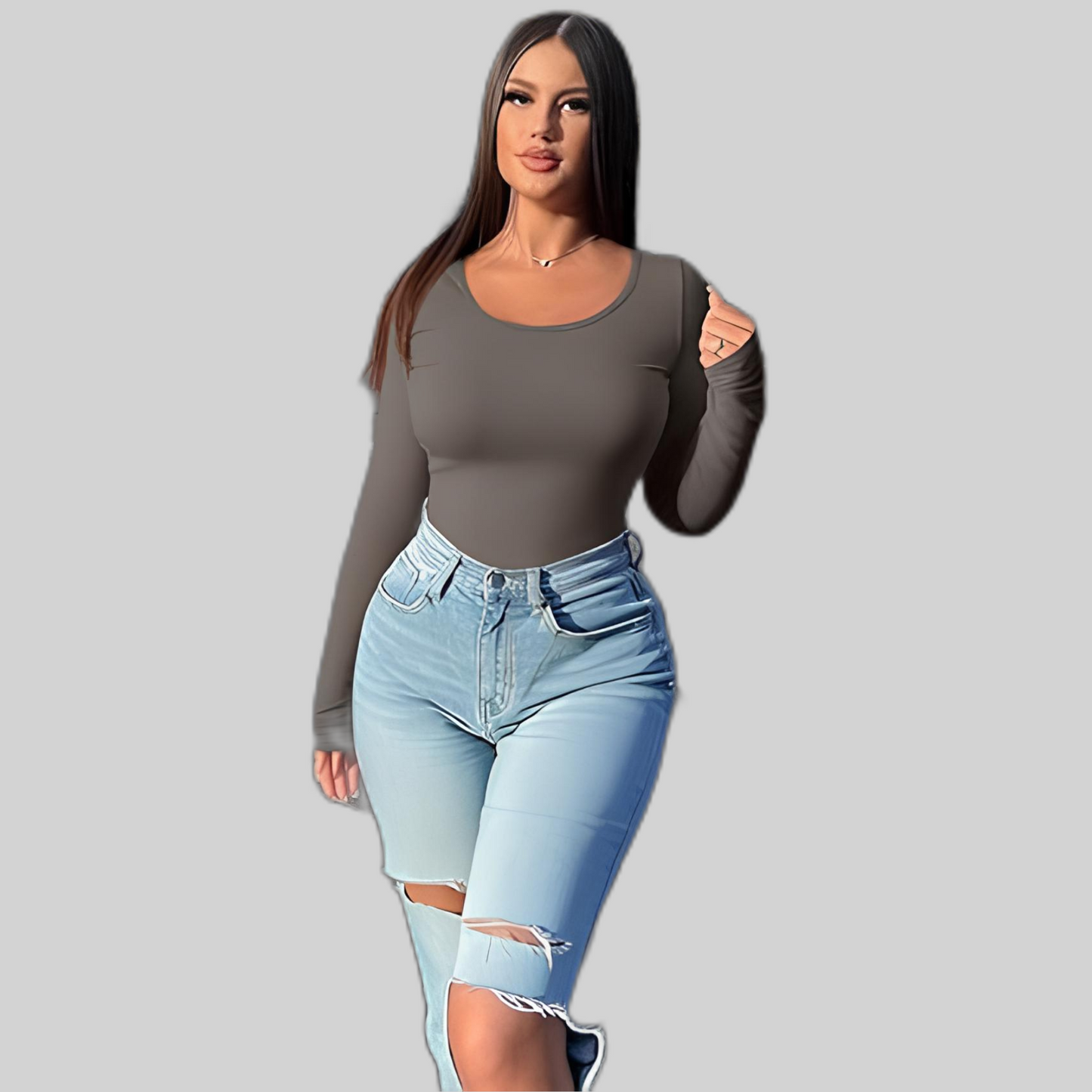 Kimmy | Ribbed Crew Neck Long Sleeve